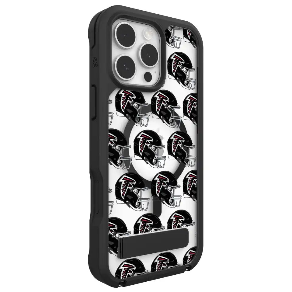 Atlanta Falcons Rainier Snap for MagSafe Phone Case with Stand - Helmet Pattern
