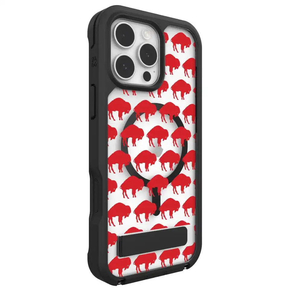 Buffalo Bills Rainier Snap for MagSafe Phone Case with Stand - Buffalo Pattern
