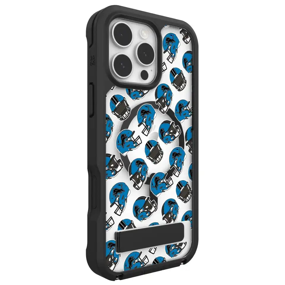 Detroit Lions Rainier Snap for MagSafe Phone Case with Stand - Helmet Pattern