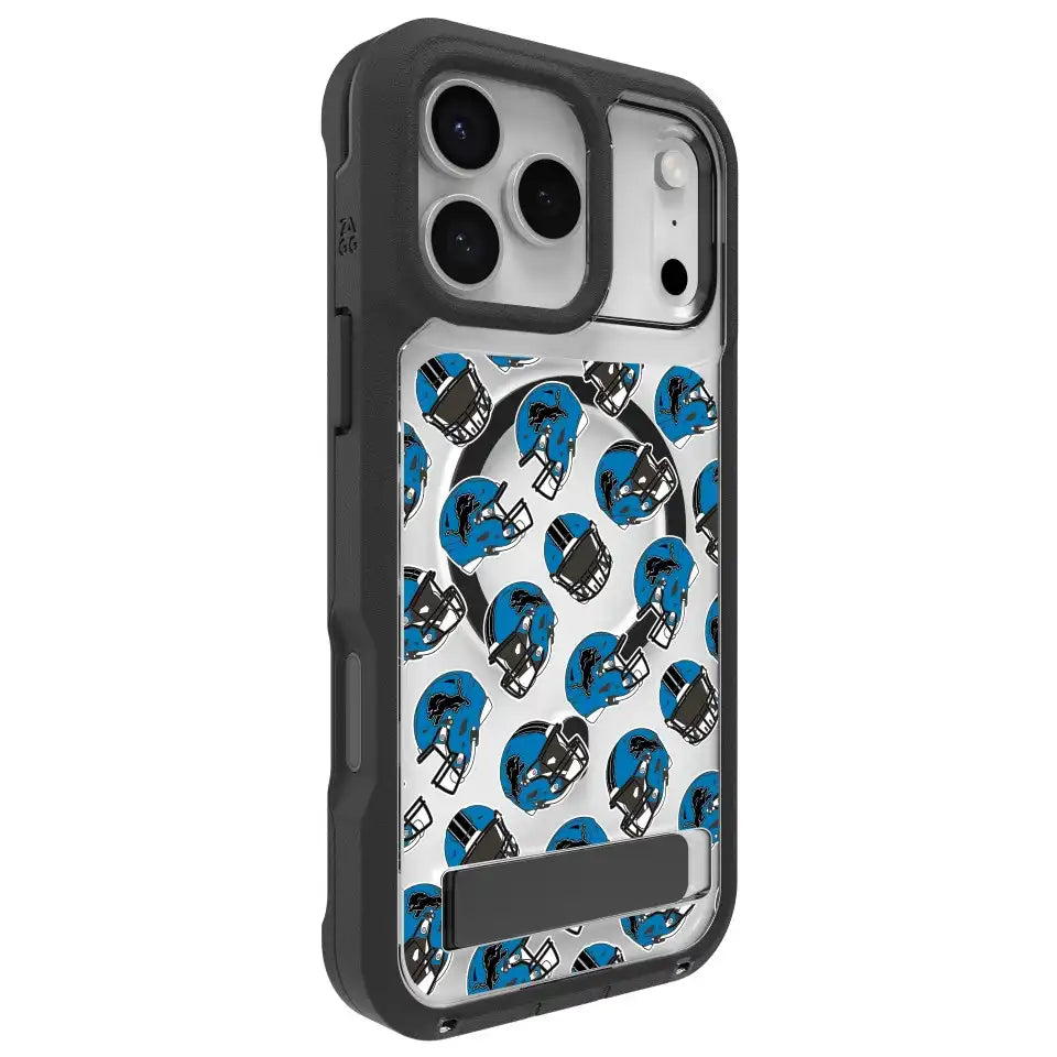 Detroit Lions Rainier Snap for MagSafe Phone Case with Stand - Helmet Pattern