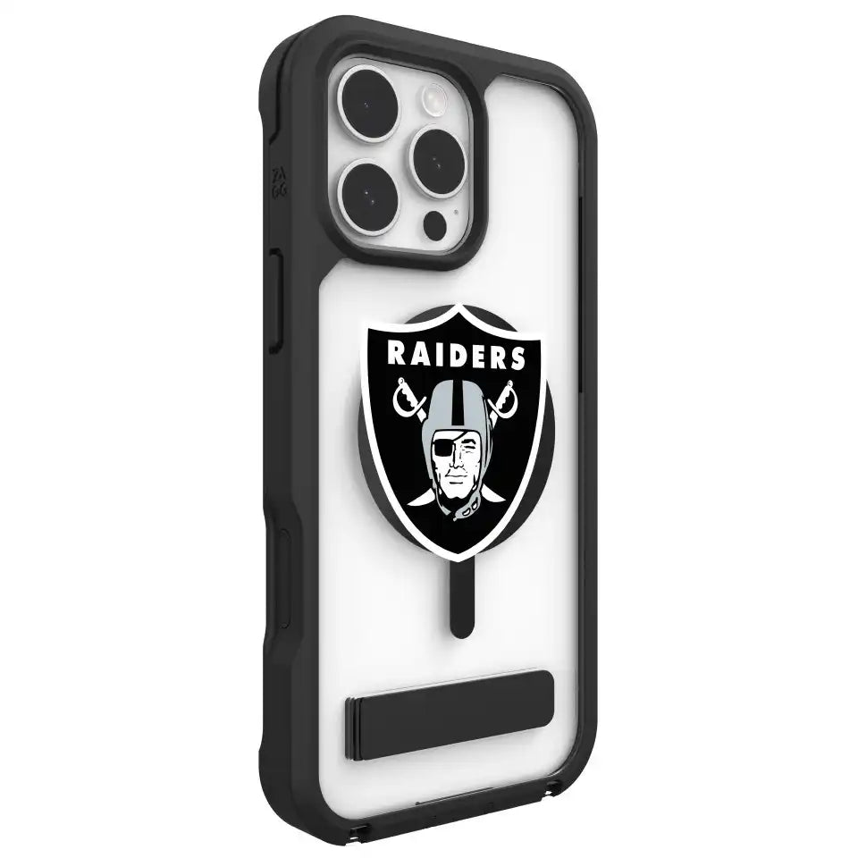Las Vegas Raiders Rainier Snap for MagSafe Phone Case with Stand - Logo