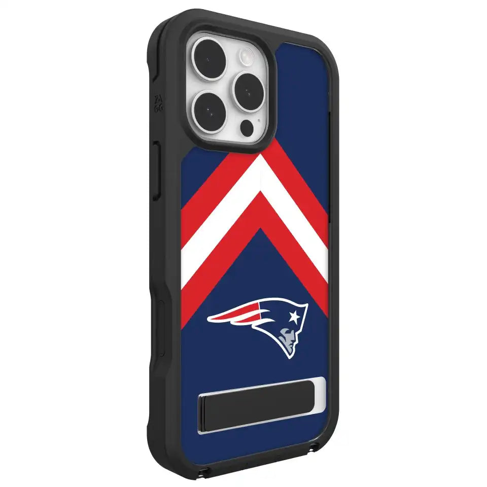 New England Patriots Rainier Snap for MagSafe Phone Case with Stand - Striped Logo