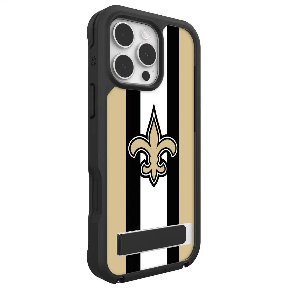 New Orleans Saints Rainier Snap for MagSafe Phone Case with Stand - Striped Logo