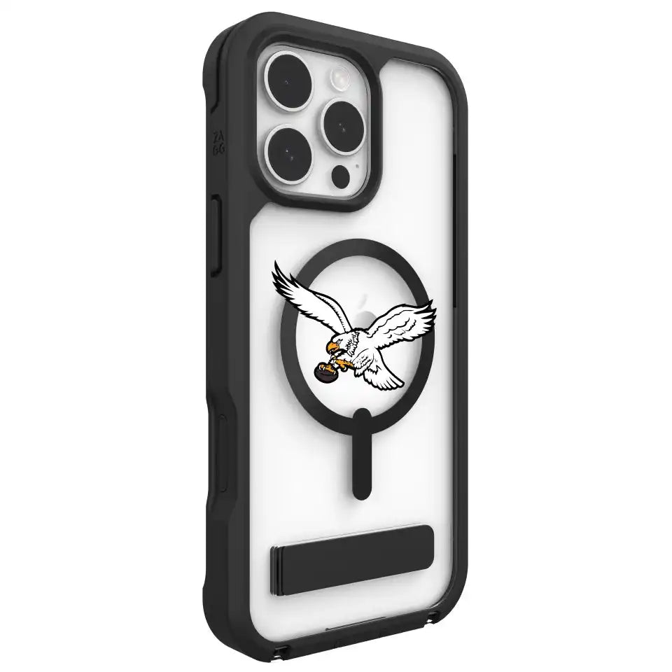 Philadelphia Eagles Rainier Snap for MagSafe Phone Case with Stand - Throwback Logo