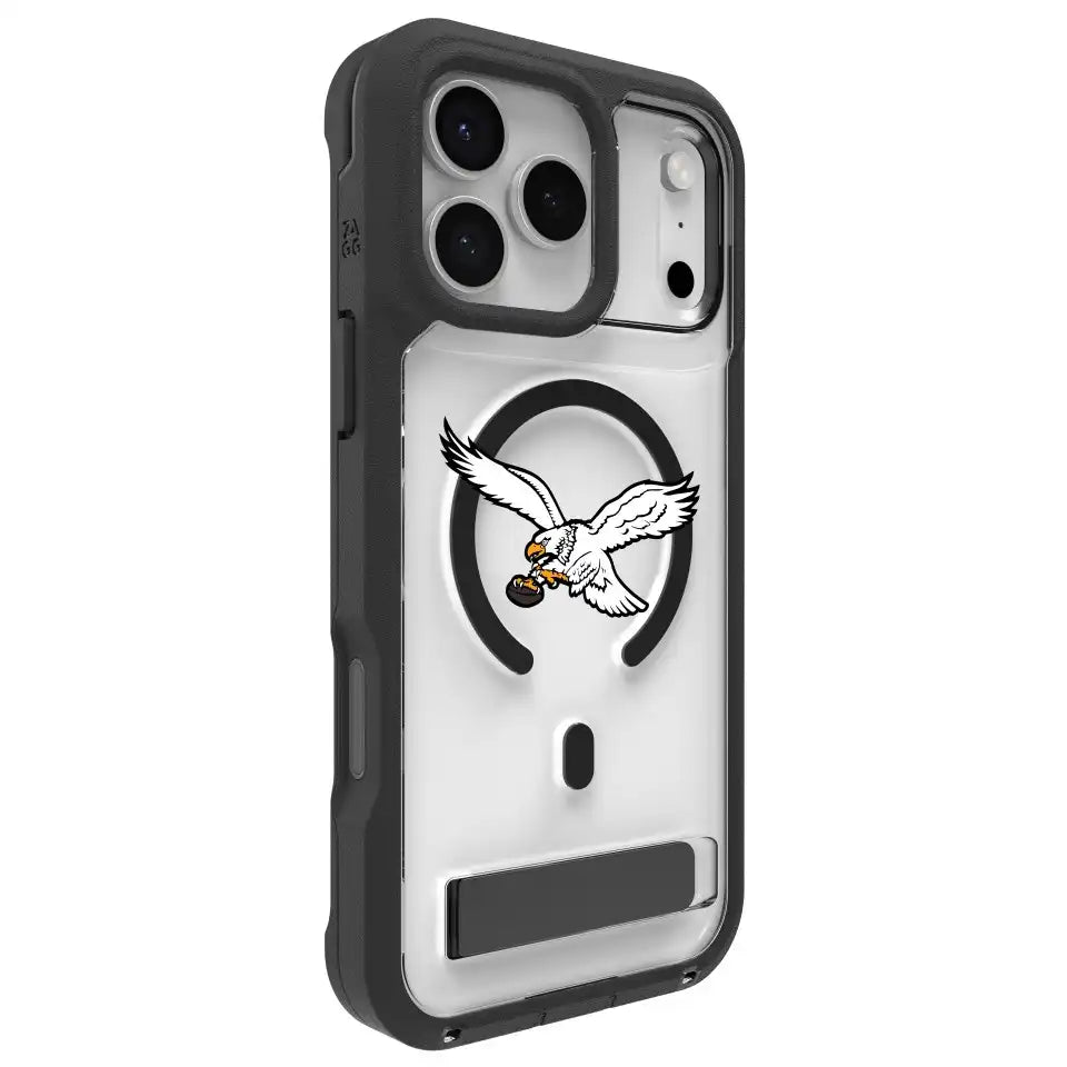 Philadelphia Eagles Rainier Snap for MagSafe Phone Case with Stand - Throwback Logo